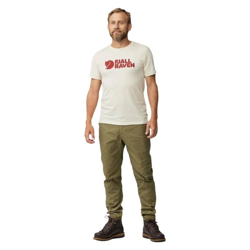 Camiseta Blanco Roto Fjallraven Logo Chalk White Práctica y Duradera 3/6