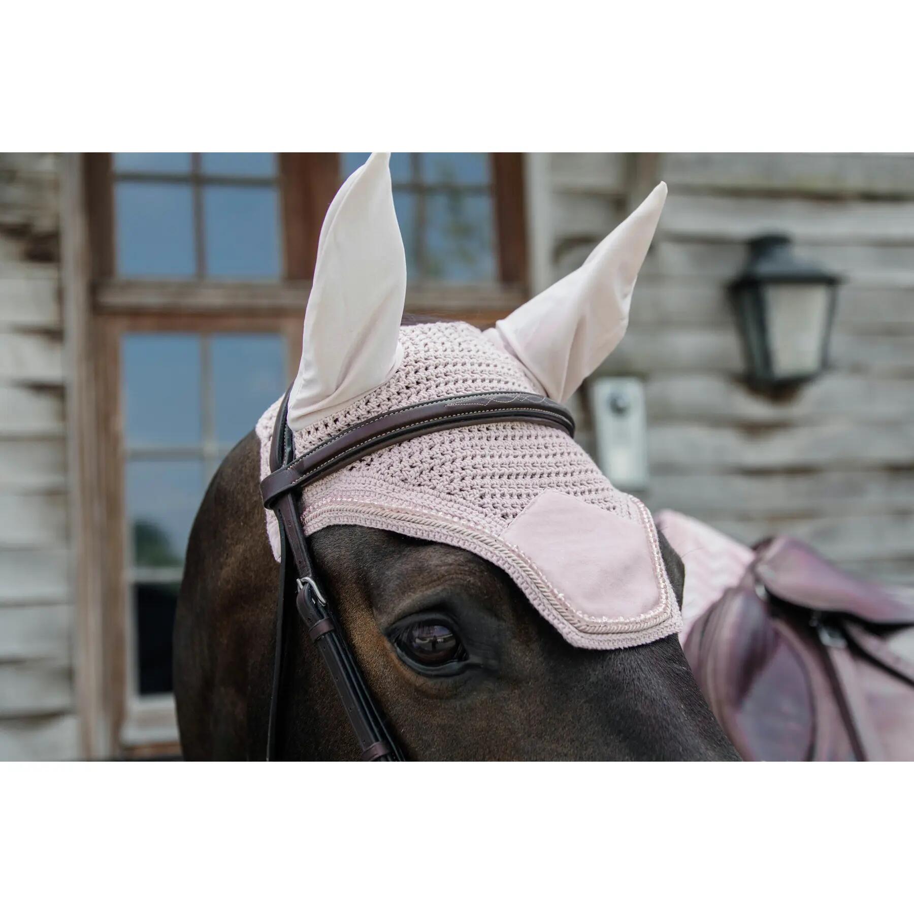 Fliegenhaube Wellington velvet pearls hell rose 2/7