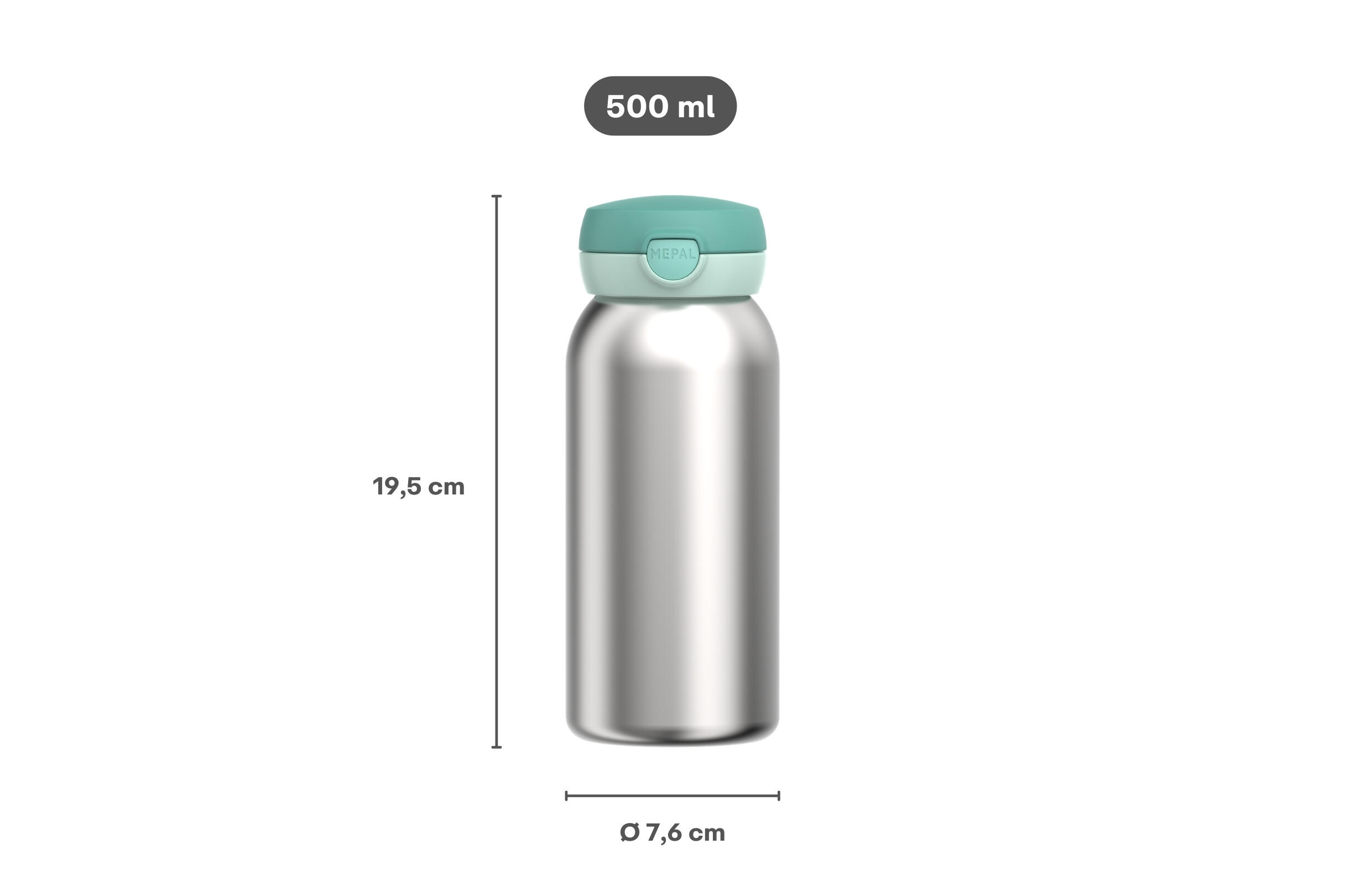 Mepal Campus 500 ml Isolierflasche mit Klappdeckel - Cool pink 3/7