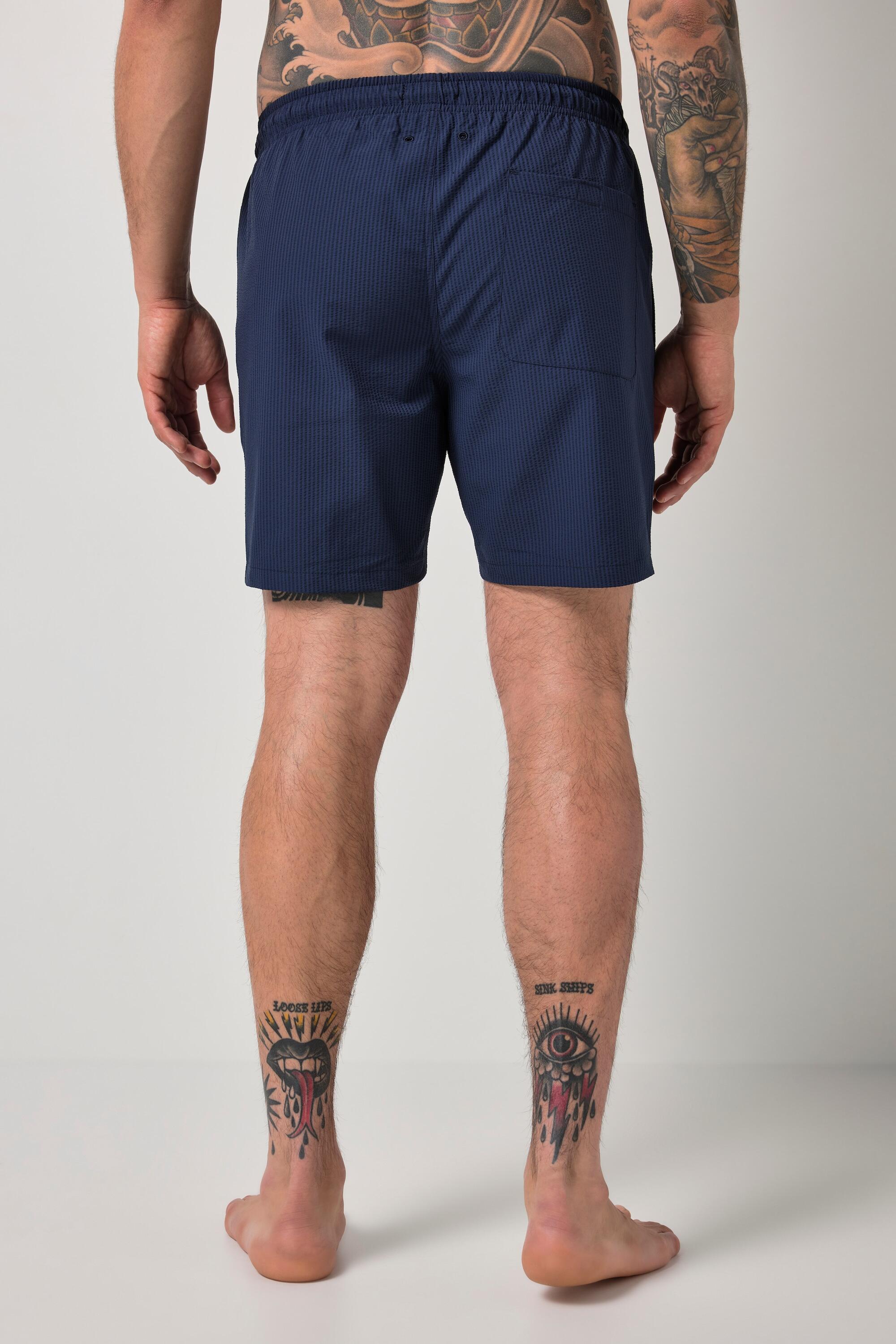 Heren zwemshorts beachwear seersucker-structuur QuickDry elastische tailleband 2/6