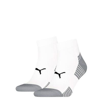 Unisex quarter sportsokken met badstof zool 2 pack – white – 43-46