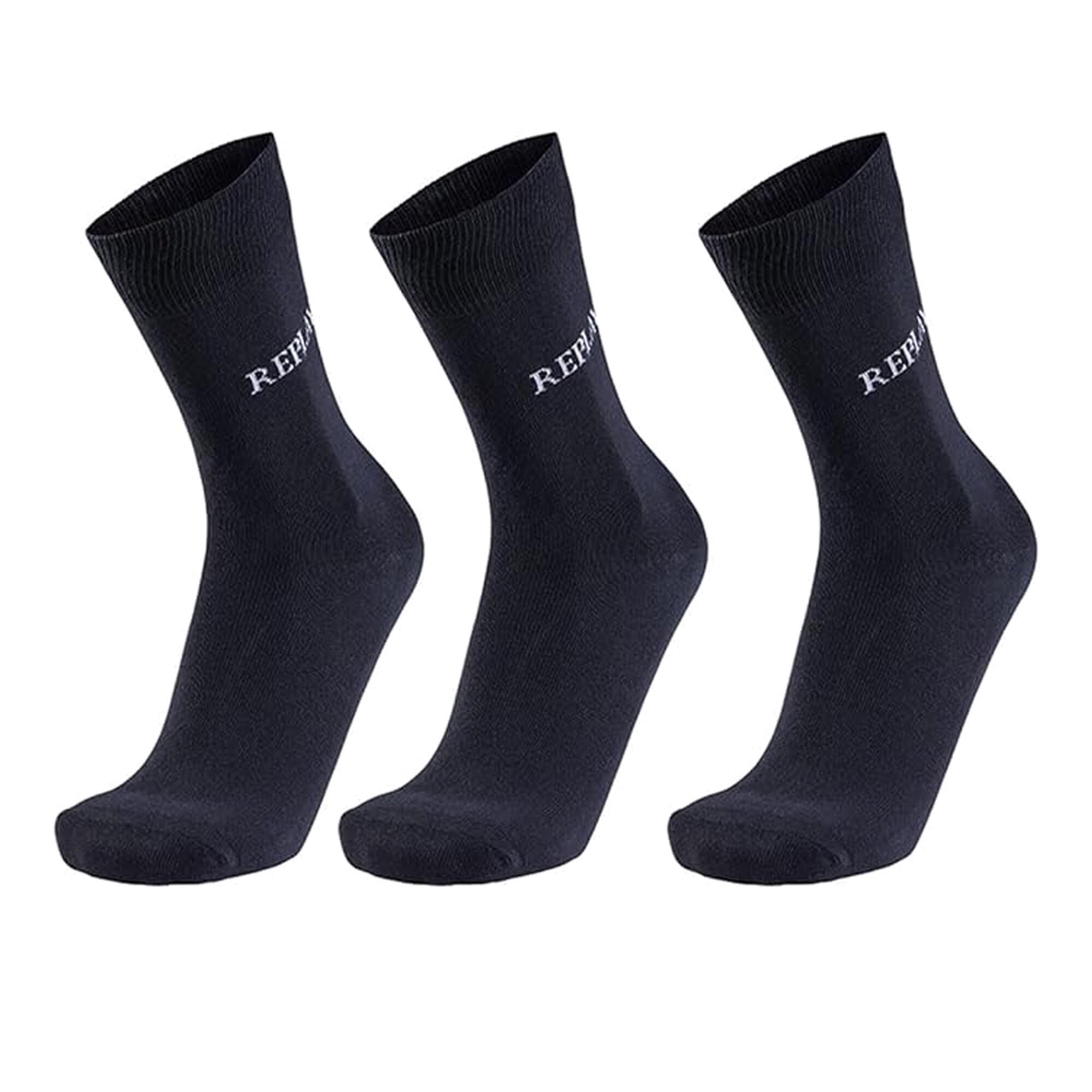 Calzini Logo Adulto Unisex Misura Confezione 3 Replay Nero Grigio 3/4