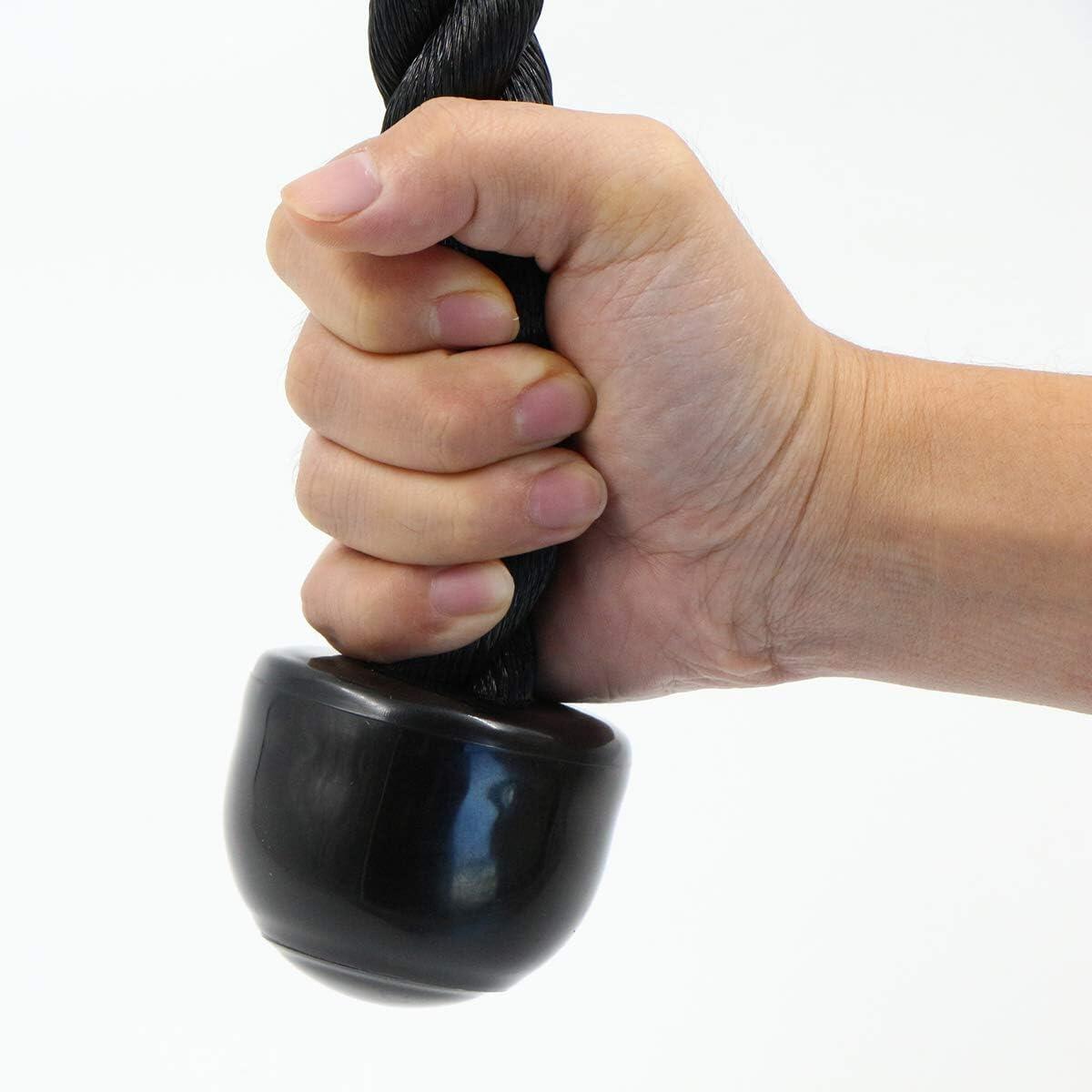 Agarre Polea Cuerda Triceps 35 cm Fitness Negro 3/3