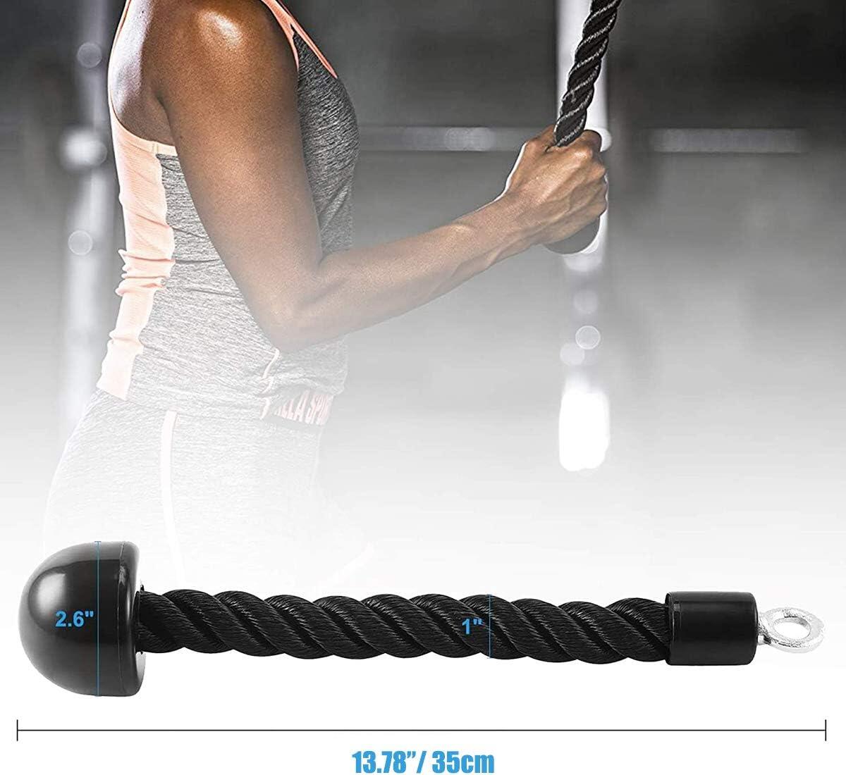 Agarre Polea Cuerda Triceps 35 cm Fitness Negro 2/3