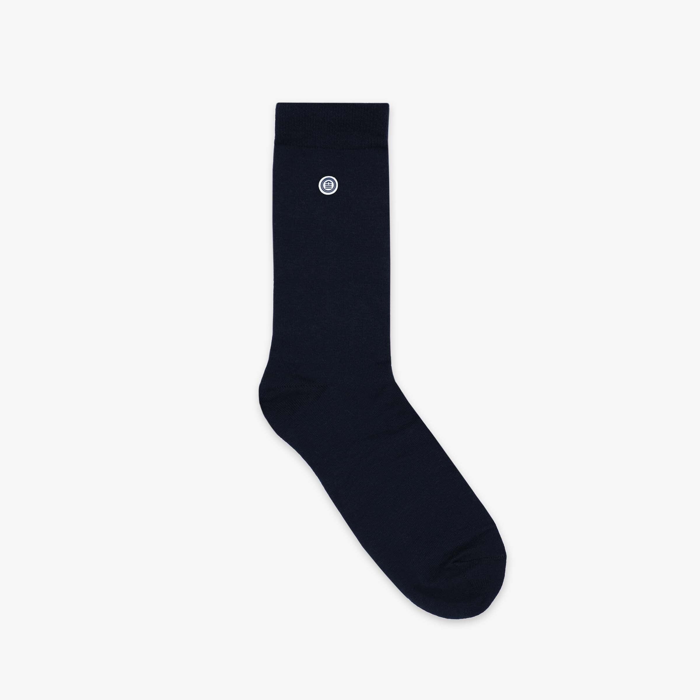 Pack 3 paires de chaussettes unies et rayées bleues 3/4