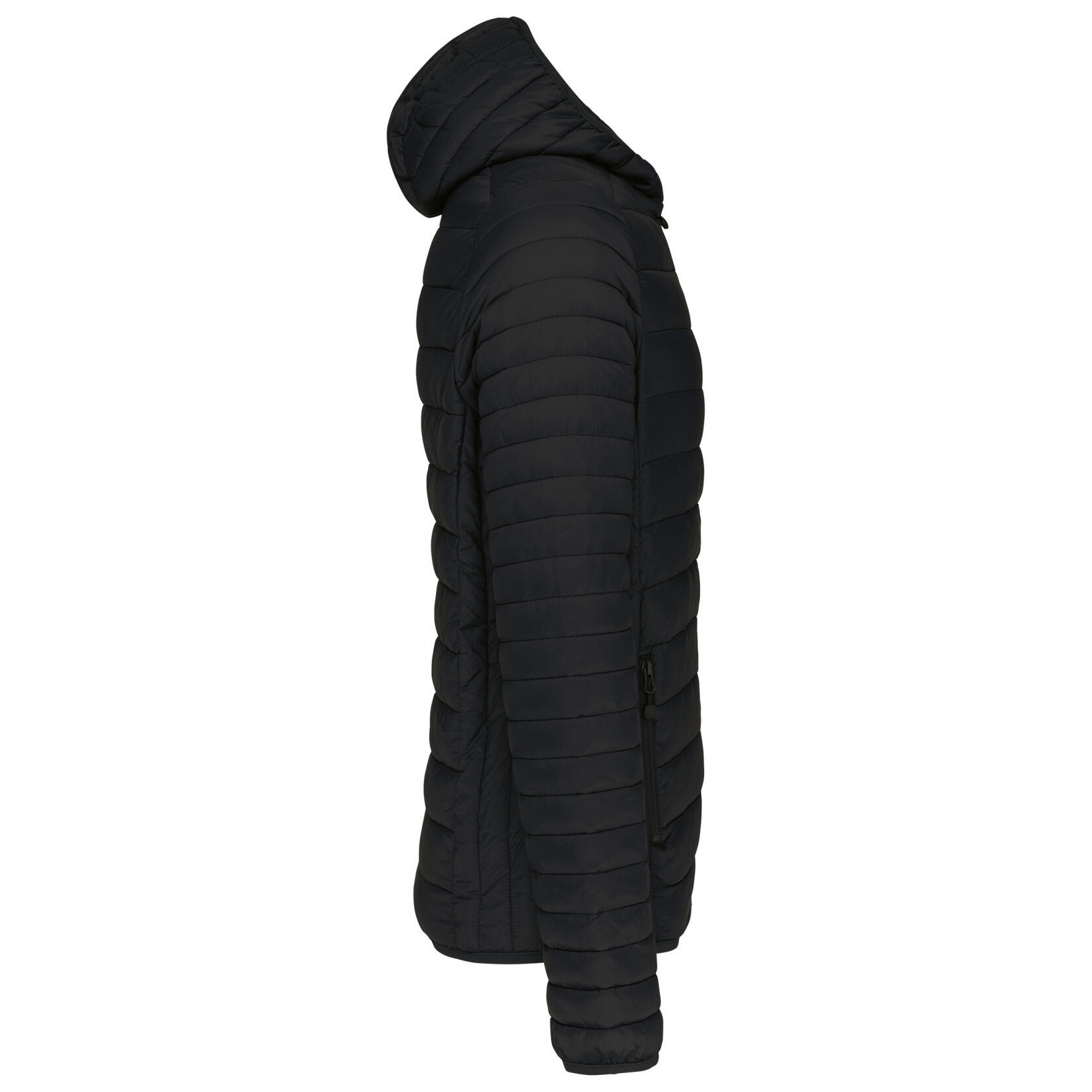 Mens Lightweight Hooded Padded Jacket (Black) 3/3