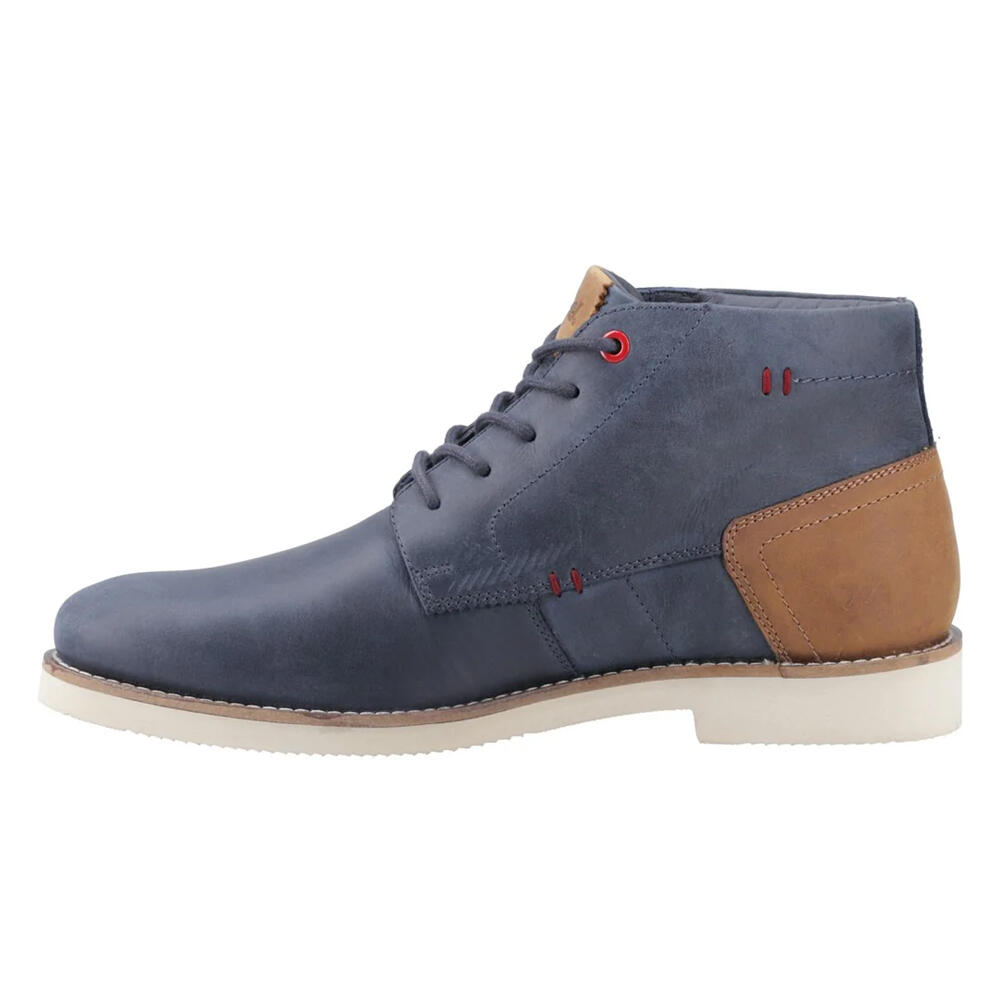 Mens Aries Oiled Leather Chukka Boots (Navy) 3/5