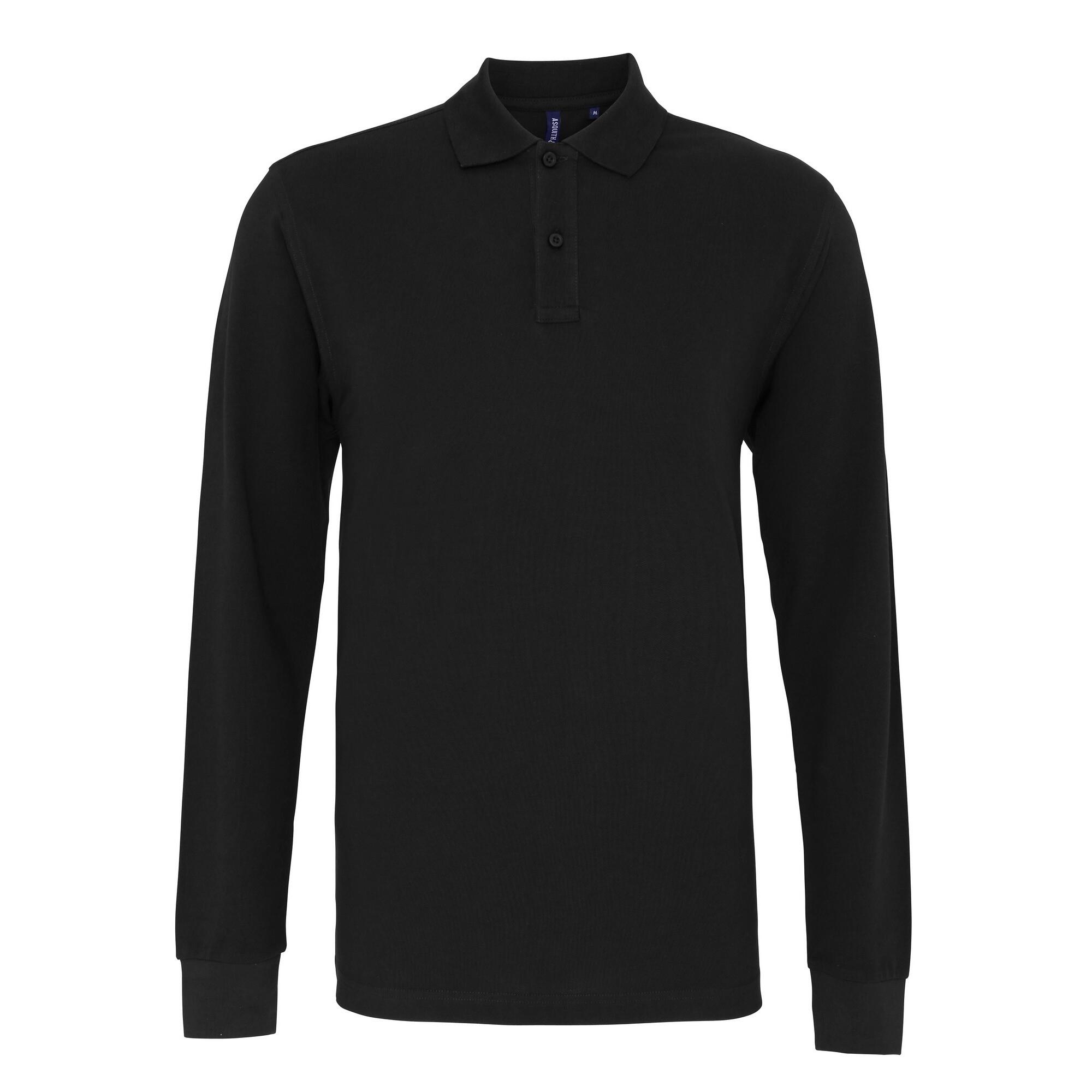 Classica Polo A Manica Lunga Uomo Asquith & Fox Nero 2/2