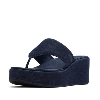 Fitflop fitflop platfforms denim wedge toe-post sandals donkere denim 42