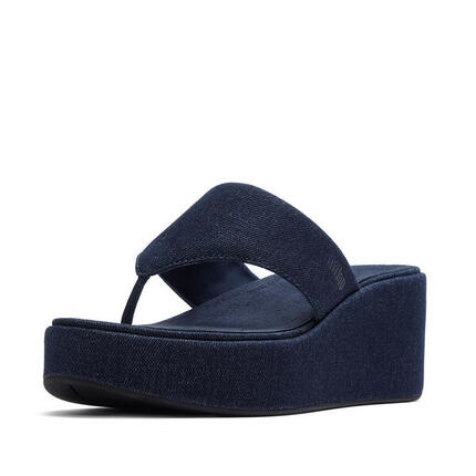 FITFLOP FitFlop Platfforms Denim Wedge Toe-Post Sandals DONKERE DENIM 42