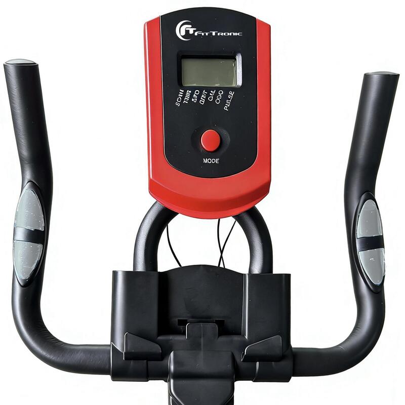 Bicicleta indoor-cycling FitTronic Krome 7, afisaj electronic, volanta 12 kg
