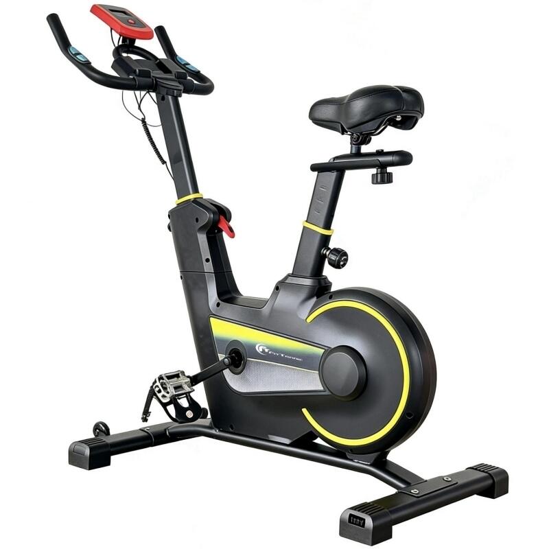 Bicicleta indoor-cycling FitTronic Krome 7, afisaj electronic, volanta 12 kg