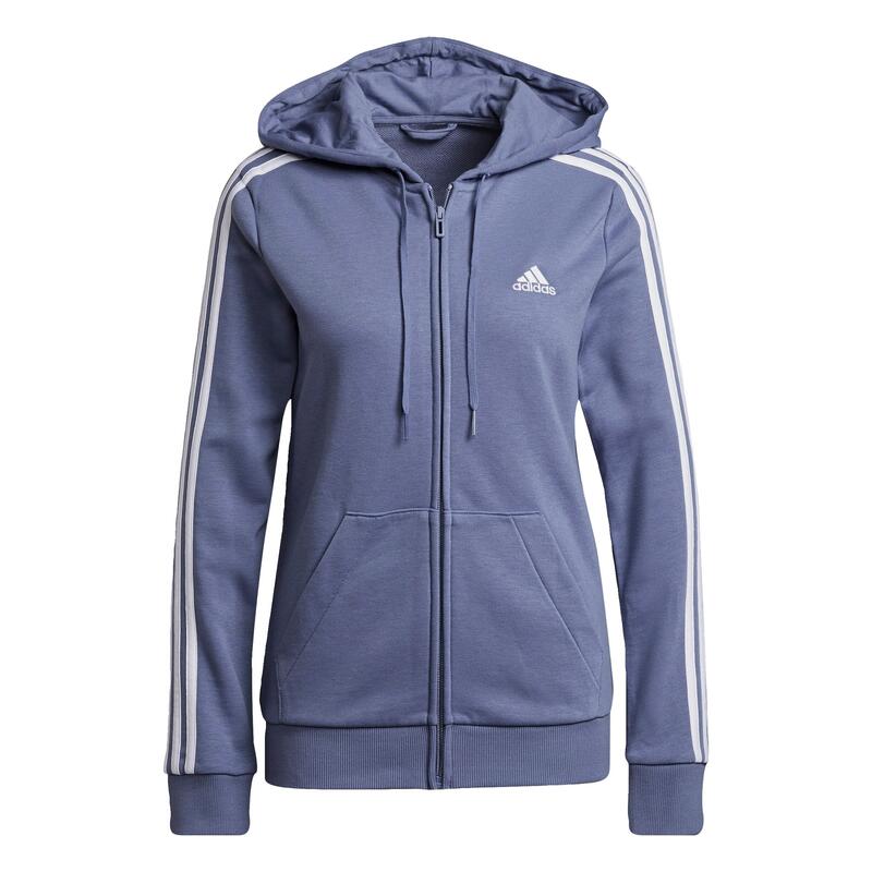 Felpa con cappuccio Essentials French Terry 3-Stripes Full-Zip