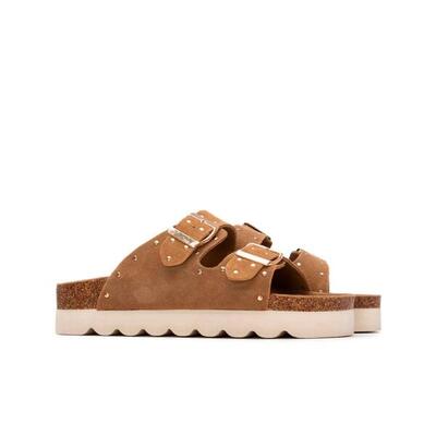 Platte sandalen dames refresh bruin