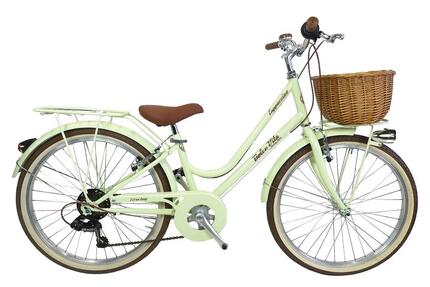 Mädchenfahrrad Dolce Vita CAPPUCCINO 24" 6V mit Korb - Rose