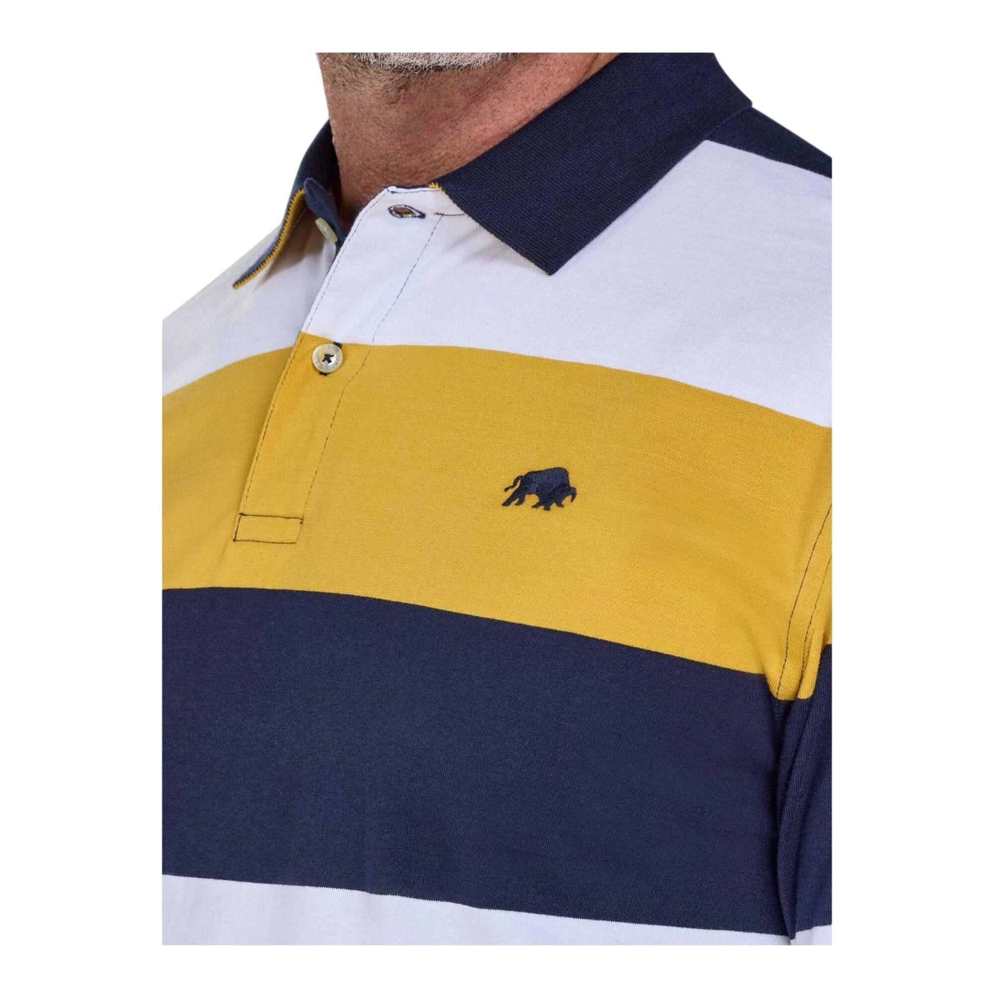 Poloshirt für , Jersey Herren Marine/Weiß/Gelb 3/4