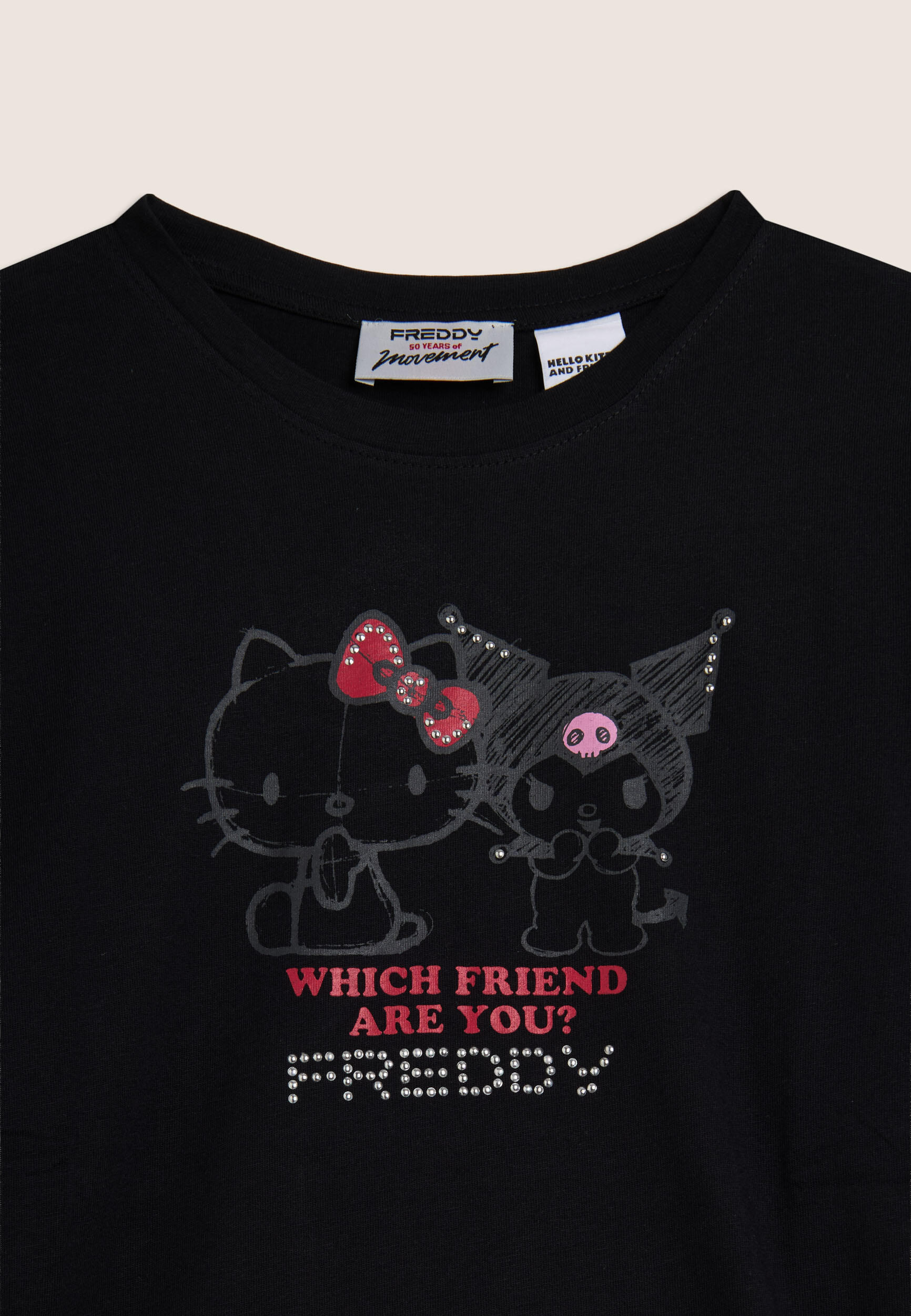T-shirt Hello Kitty & Kuromi avec impression frontale 3/3