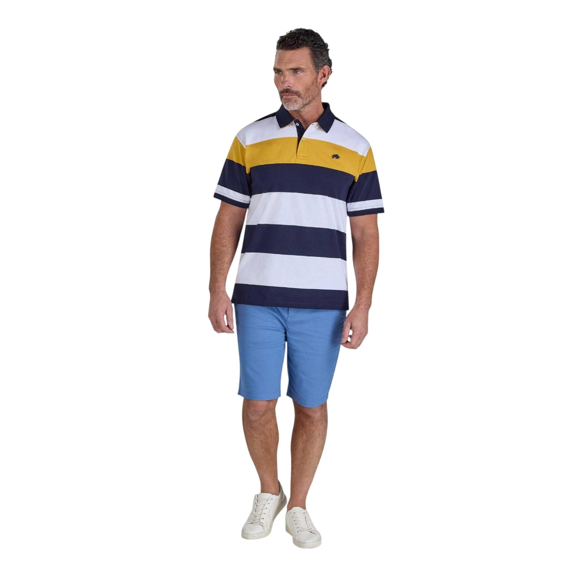 Poloshirt für , Jersey Herren Marine/Weiß/Gelb 4/4