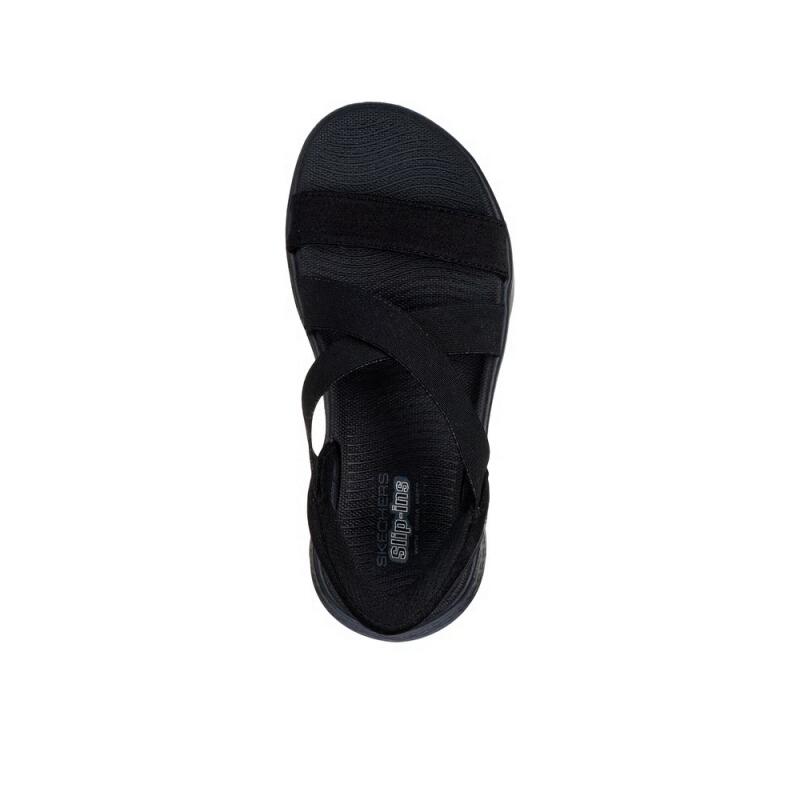 Sandales Plates Femme Skechers Go Walk Flex Sandal Noir 3/4