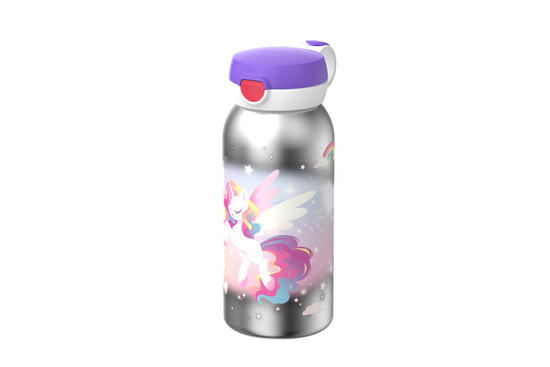 Mepal Campus 500 ml Isolierflasche mit Klappdeckel - Unicorn Glow