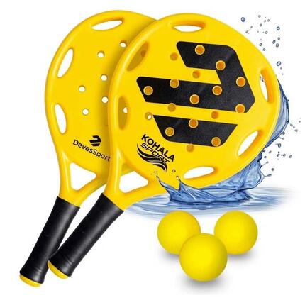 Set de Raquettes de Plage - 2 Raquettes + 3 Balles + Sac de Transport