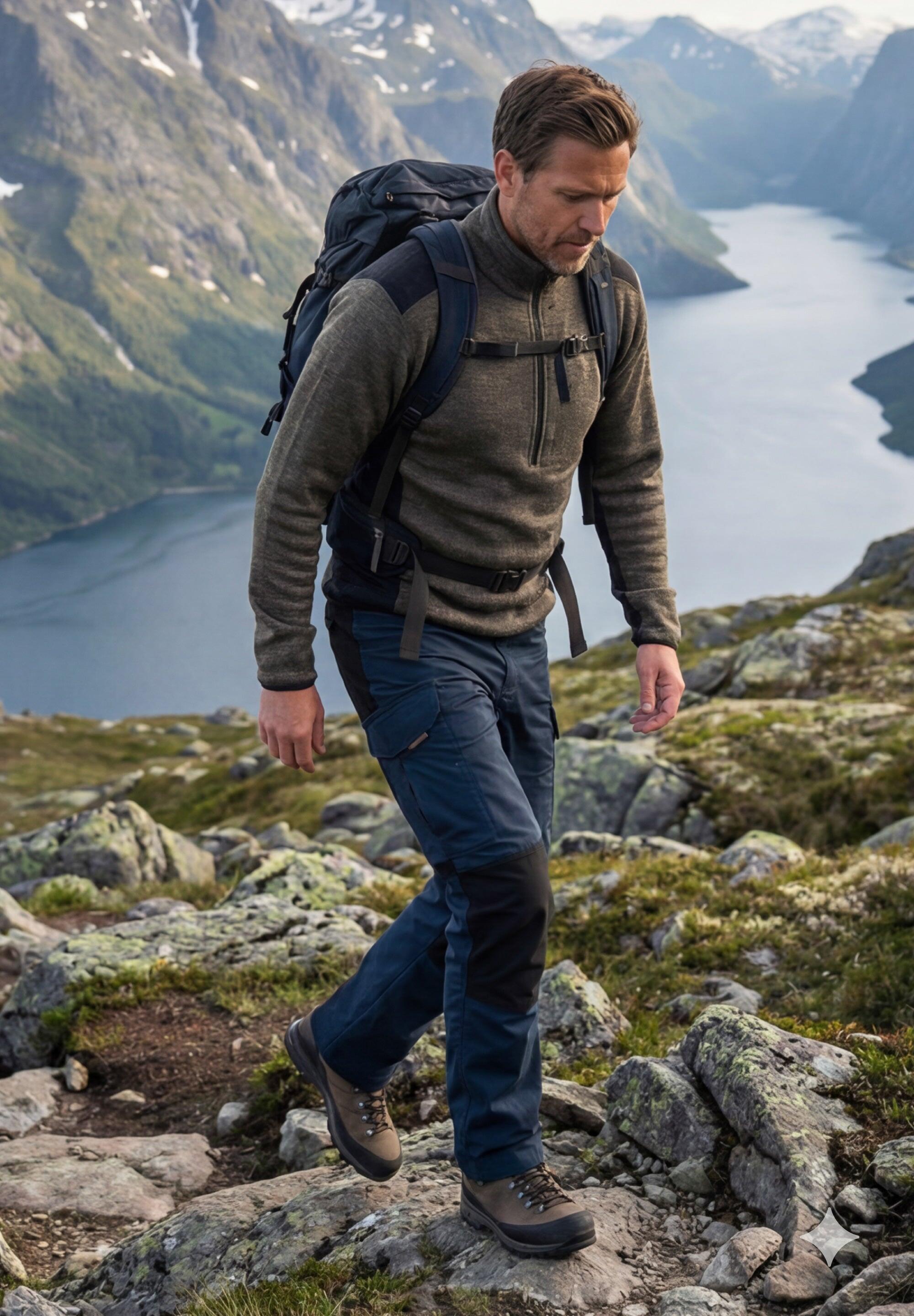 Pantalones de senderismo para hombre impermeables uso diario 5/5