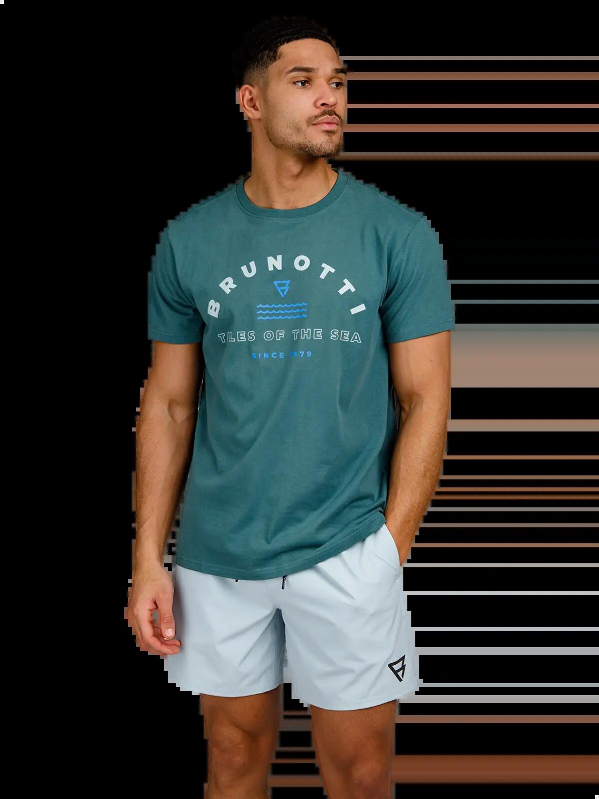 Leeway Homme T-shirt Mode Coupe régulière Col rond Mediterranea 5/7
