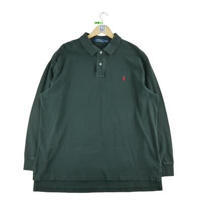 Tweedehands - heren polo met lange mouwen zwart - zeer goede staat