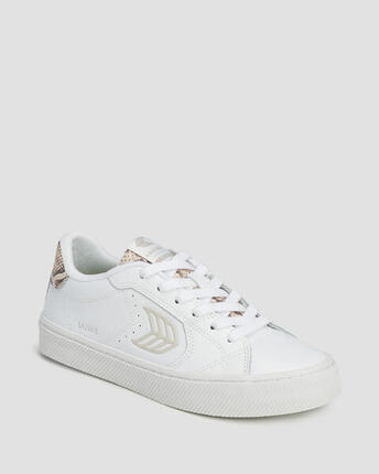 Sneakersy skórzane Cariuma Salvas White Leather Snake Skin