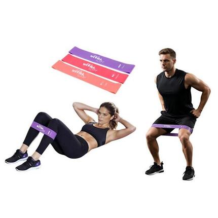 LOT DE 3 BANDES ÉLASTIQUES EN LATEX POUR LA GYMNASTIQUE