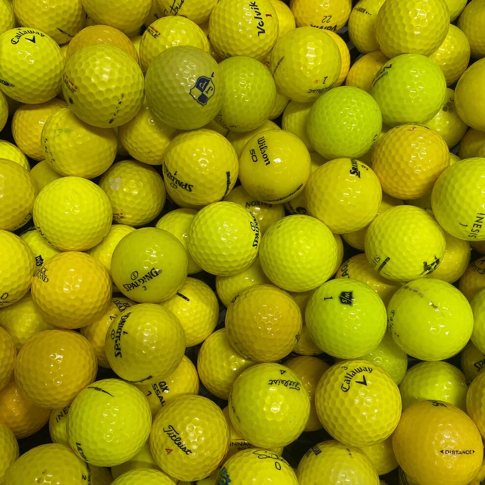 100 Gele Golfballen Gebruikt / Lakeballs 2/2