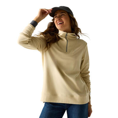 Dames demmi quarter zip fleece top (lichte vanille)
