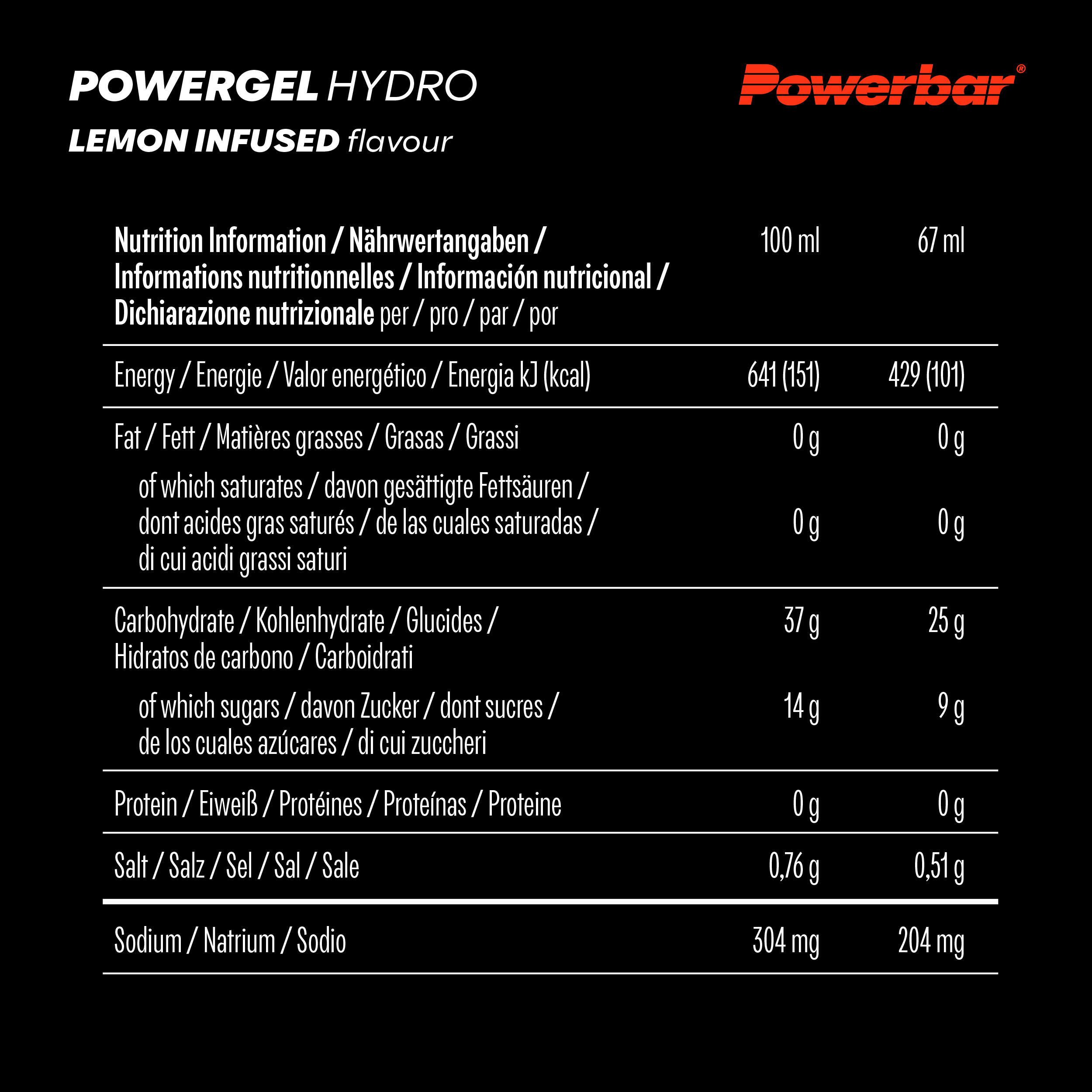 Barre énergétique Powergel Hydro infusée au citron 24 x 67 ml 5/5