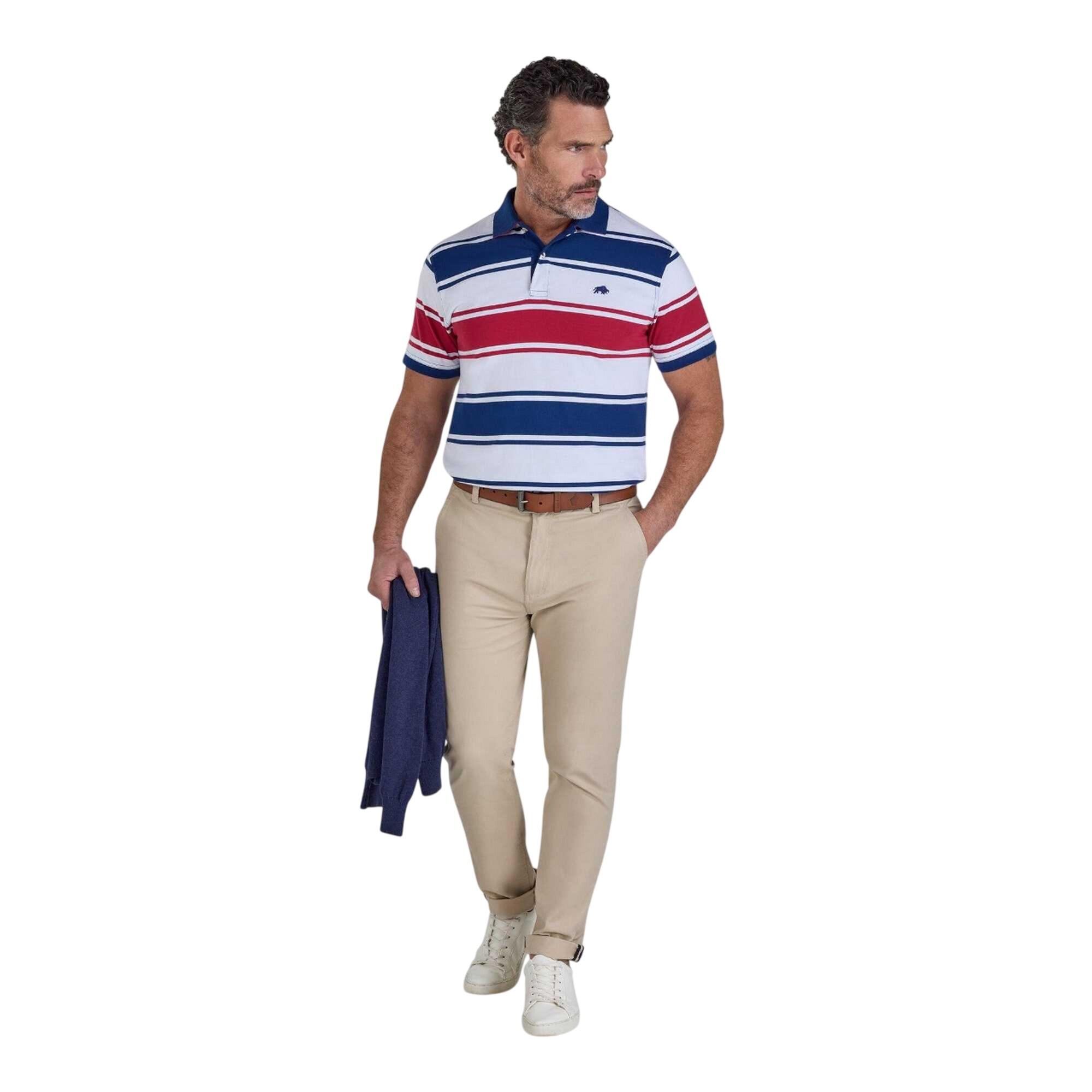 Poloshirt für , Jersey Herren Marine/Weiß/Rot 4/4