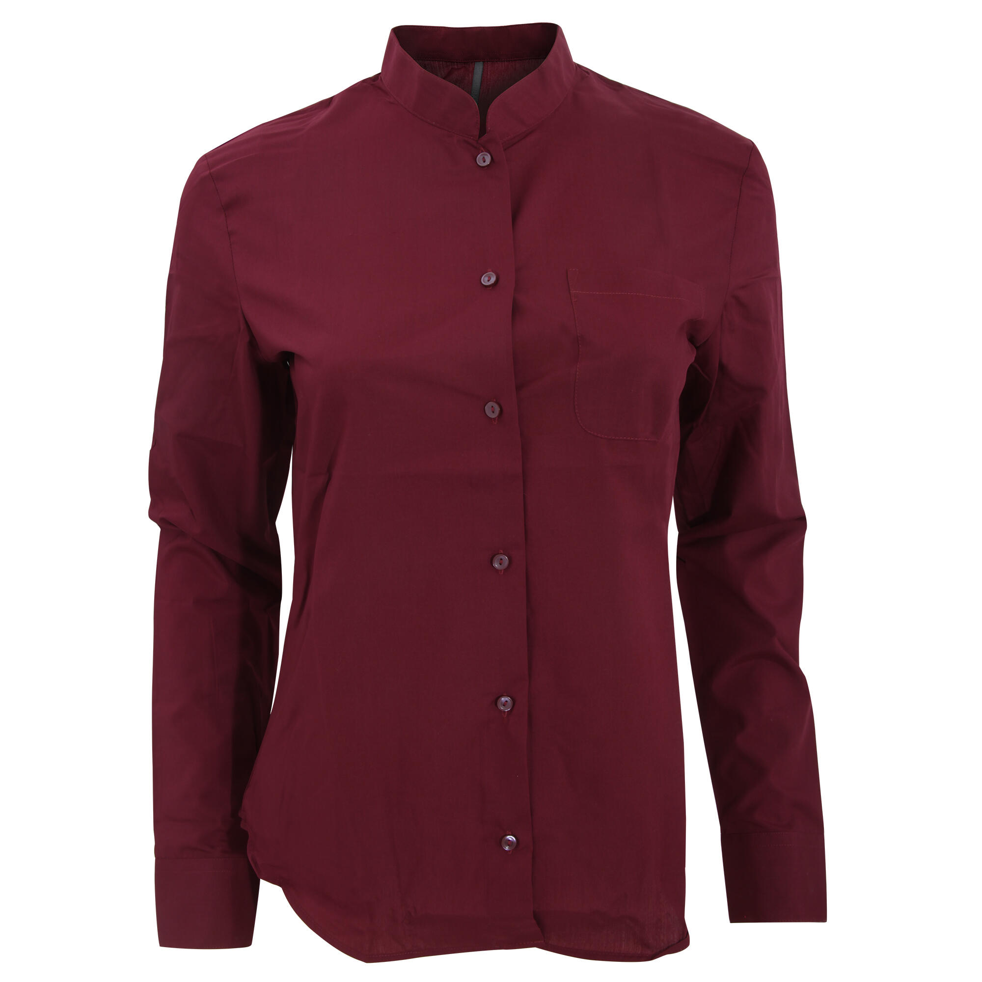Camicia Con Colletto Alla Coreana E Maniche Lunghe Donna Kariban Vino 2/2