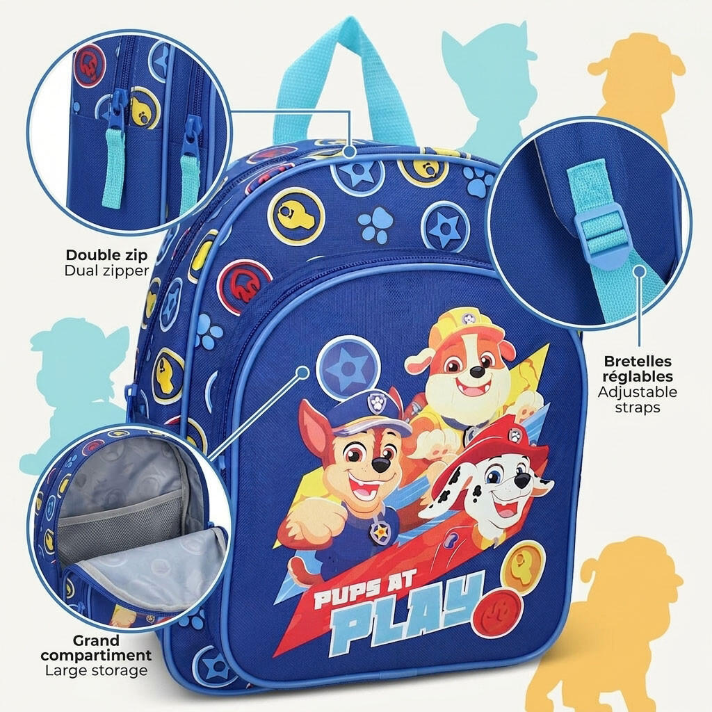 Paw Patrol-rugzak voor kinderen, 30 cm, kleuterschool en basisschool, 520-00542 4/7