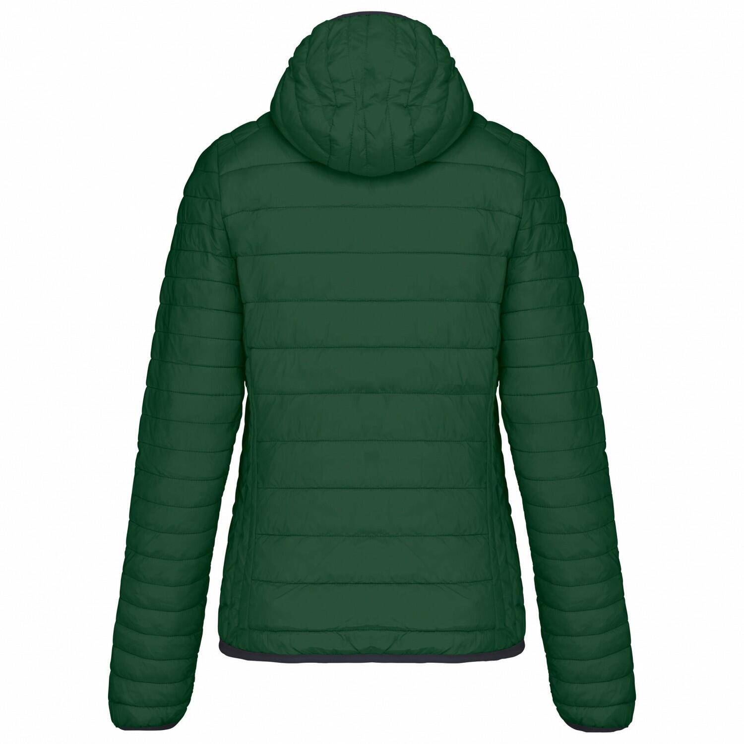 Steppjacke mit Kapuze für Damen Tannengrün 2/3