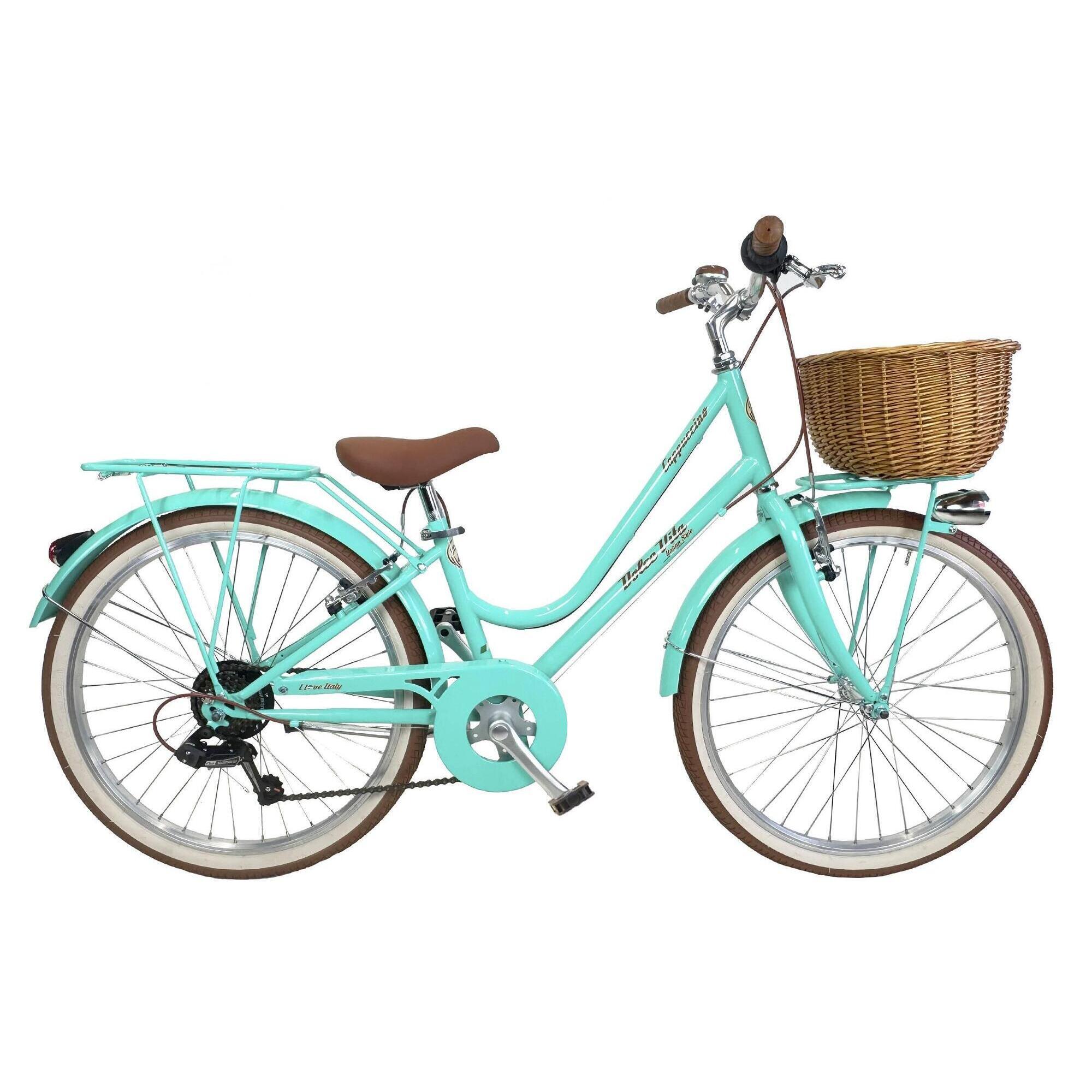 CANELLINI Dívčí městské kolo Dolce Vita by Canellini CAPPUCCINO 24" 6 rychlostí s košíkem