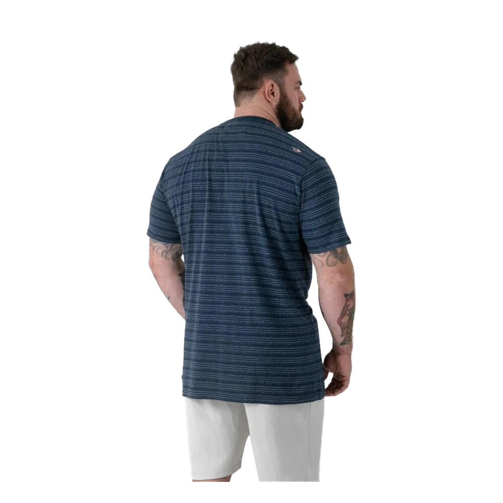Mens Dingle 1 D555 Striped Jacquard Kingsize TShirt (Navy) 3/4