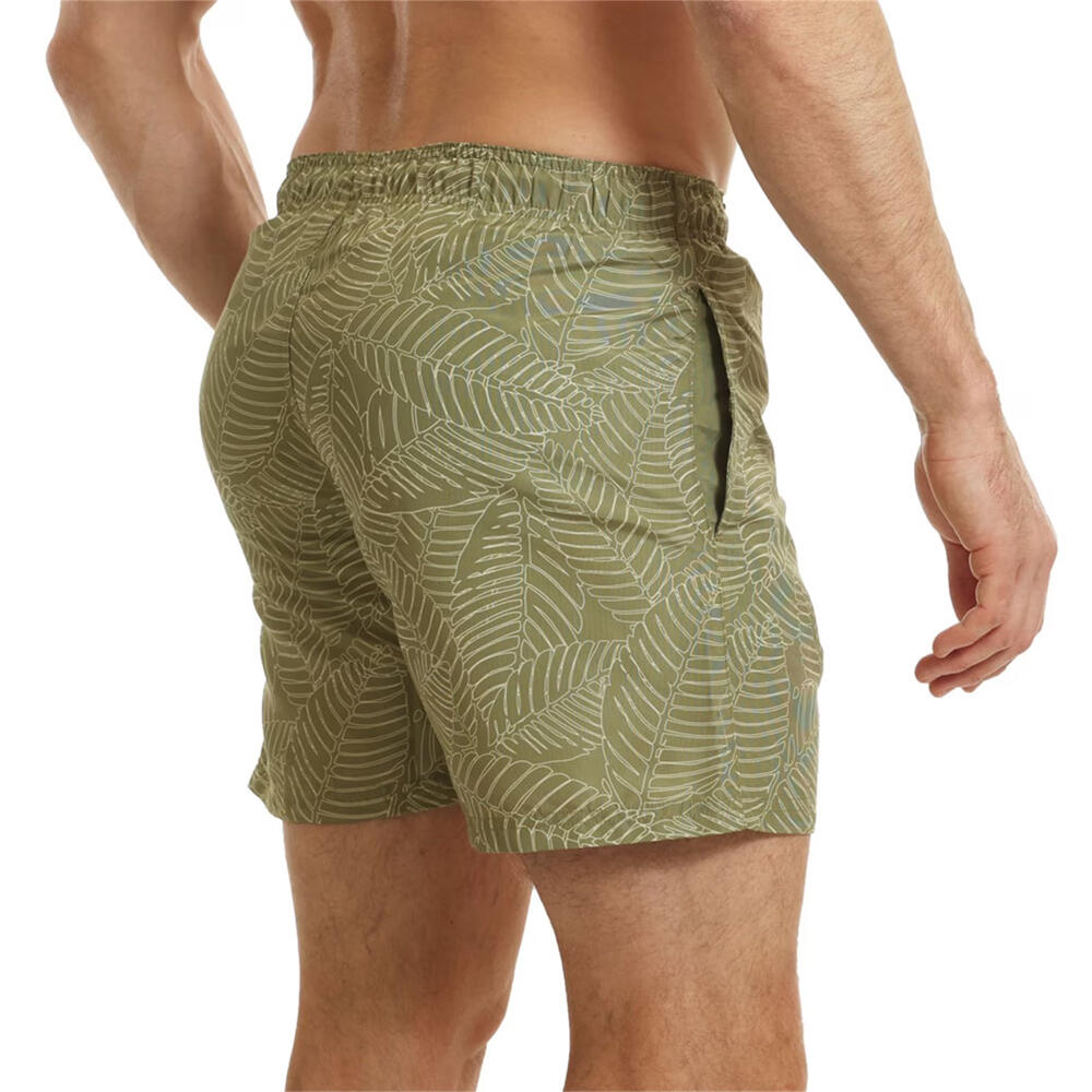 Badeshorts für Herren Khakigrün 3/4