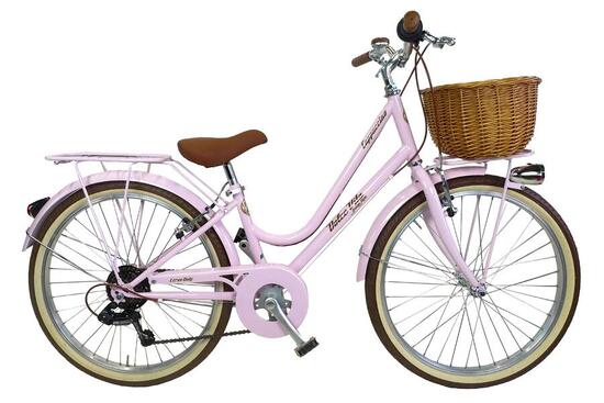 Mädchenfahrrad Dolce Vita CAPPUCCINO 24" 6V mit Korb - Rose
