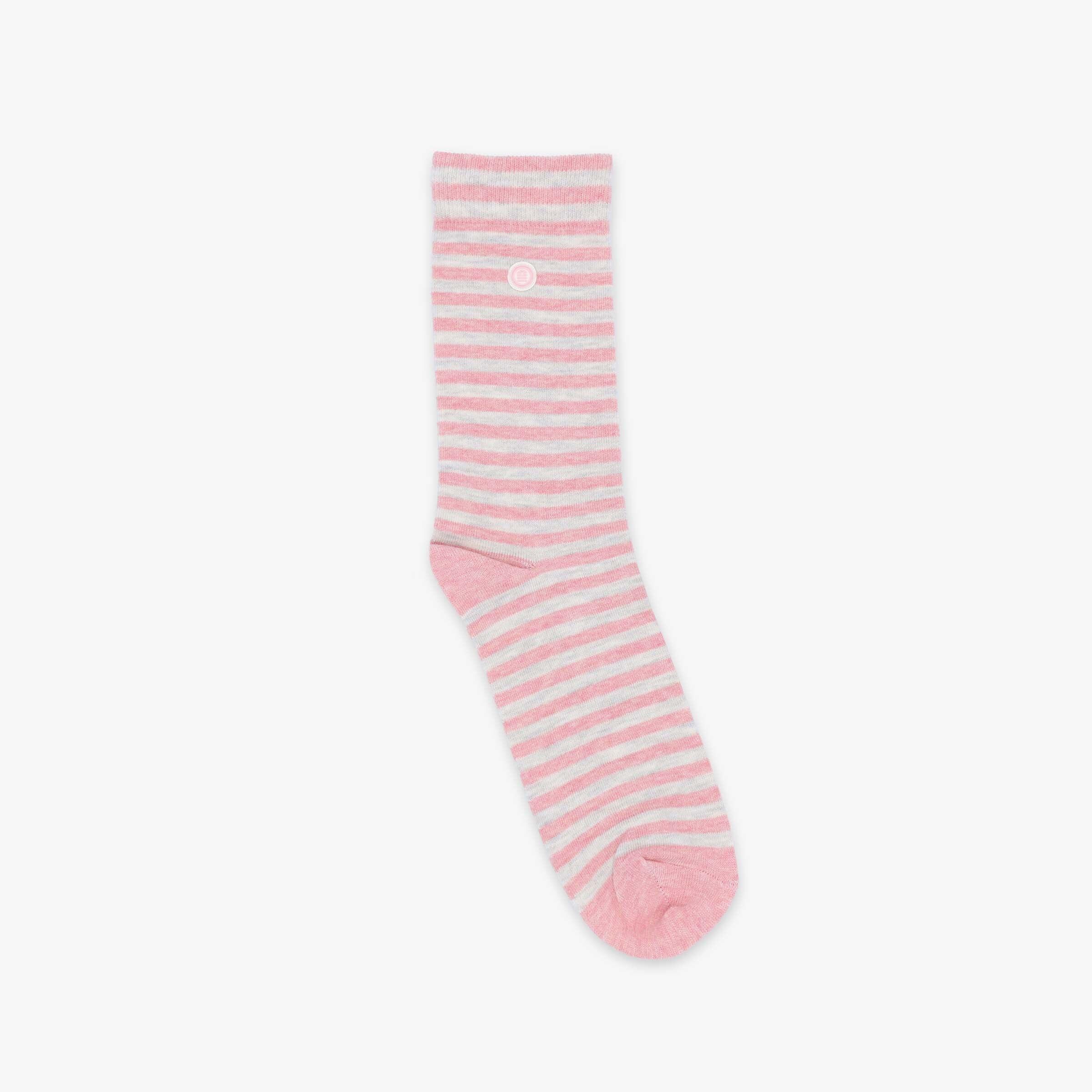 Pack 3 paires de chaussettes unies et rayées rose et bleu ciel 3/4