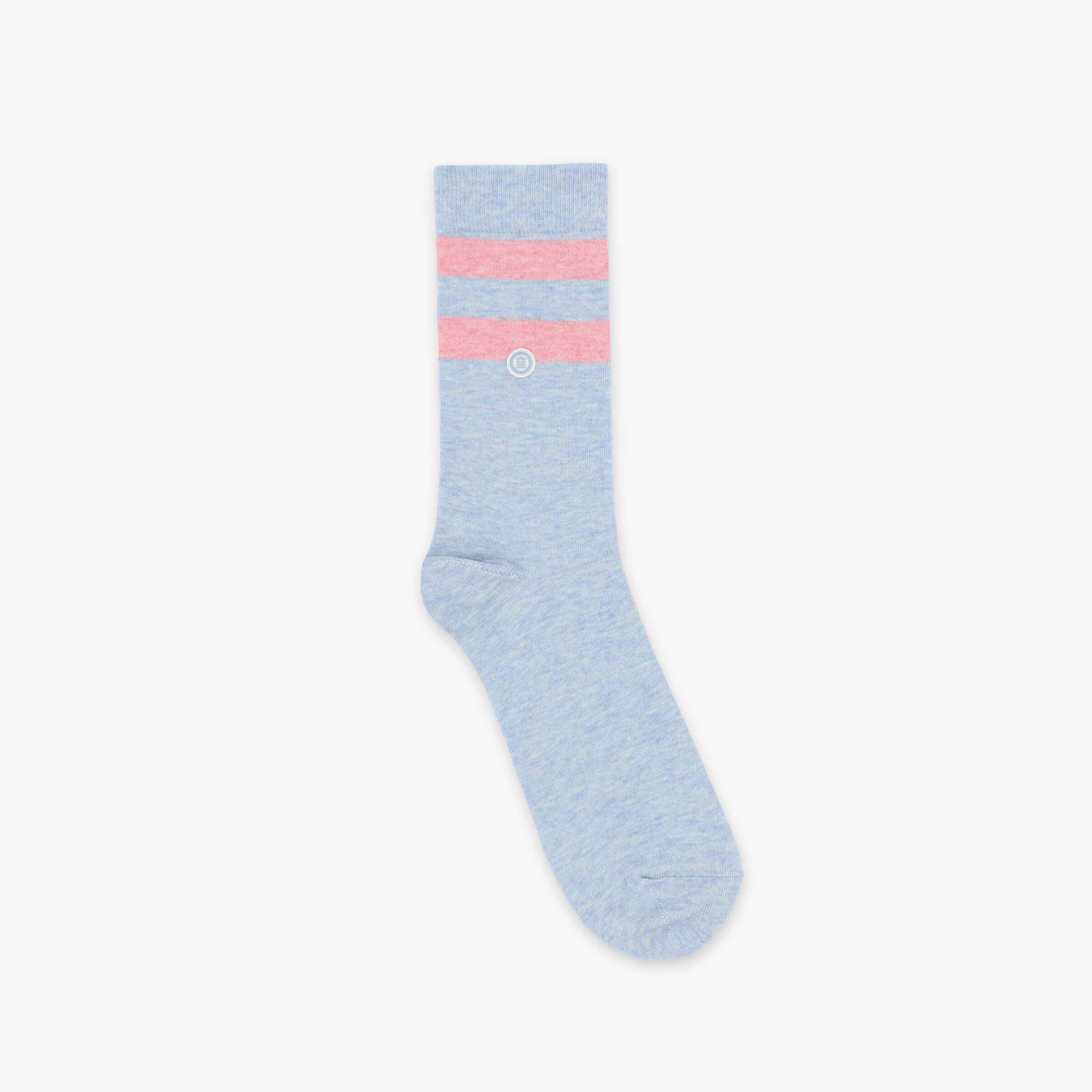 Pack 3 paires de chaussettes unies et rayées rose et bleu ciel 2/4