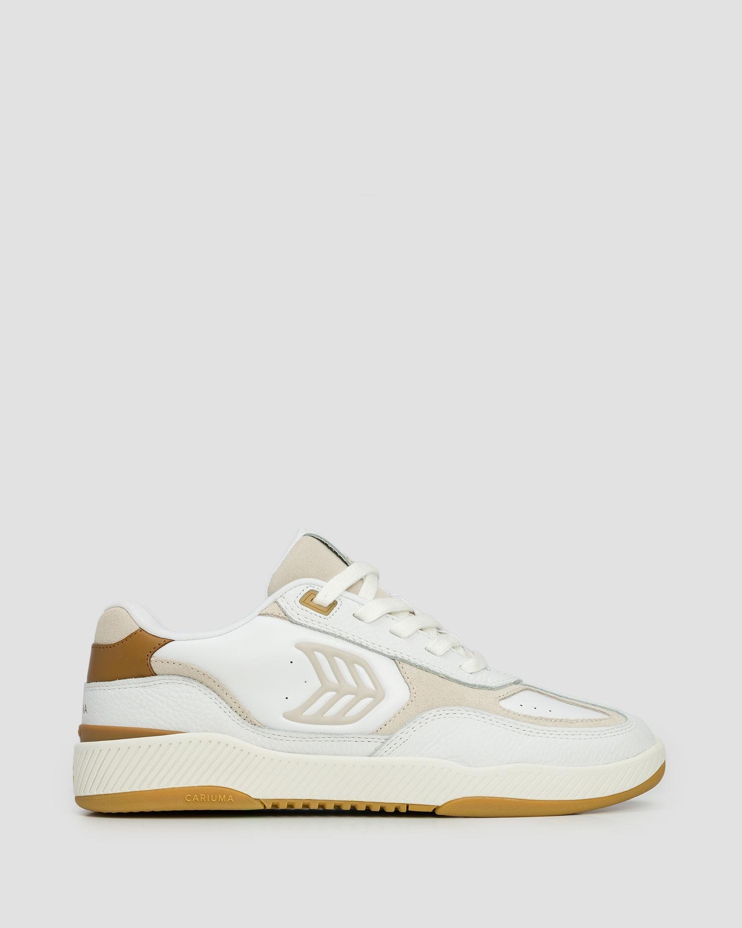Buty sportowe Cariuma Skategoat C25 White Leather Silver Cloud Logo Camel