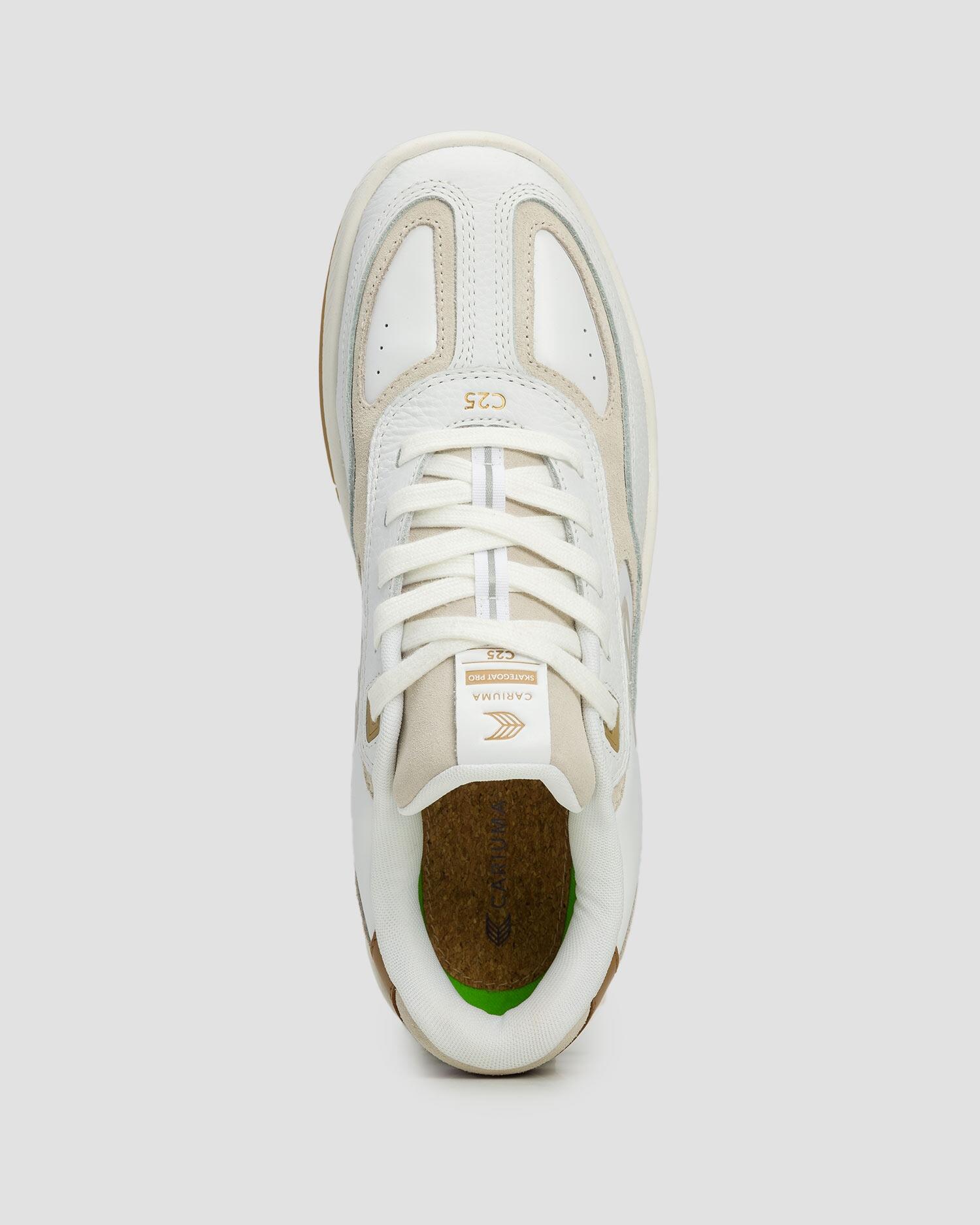 Buty sportowe Cariuma Skategoat C25 White Leather Silver Cloud Logo Camel 4/7