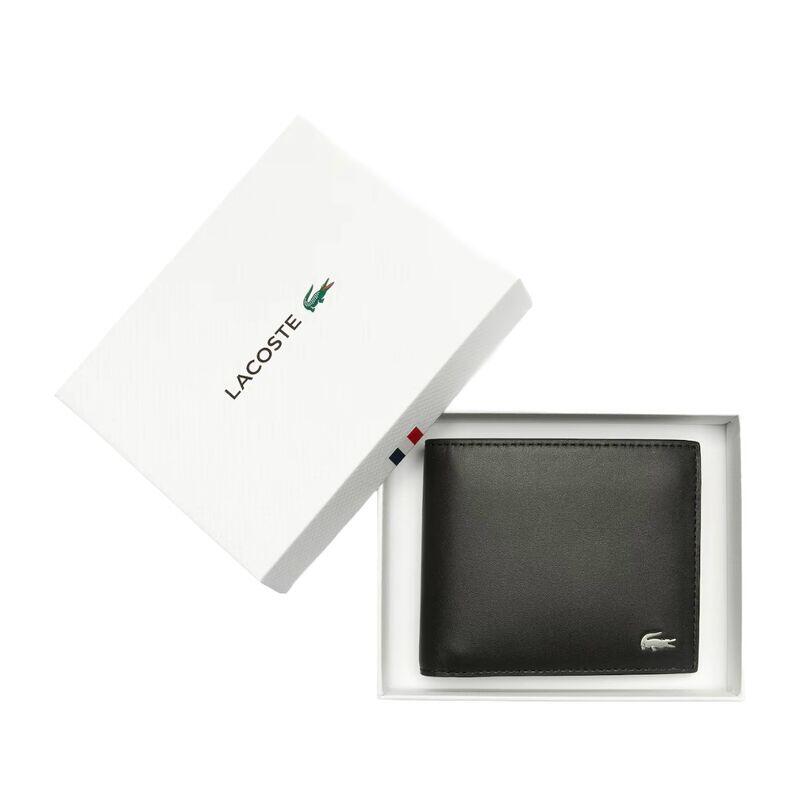 Cartera Negra Lacoste de Piel Billfold Coin Black Elegante y Atemporal 3/4