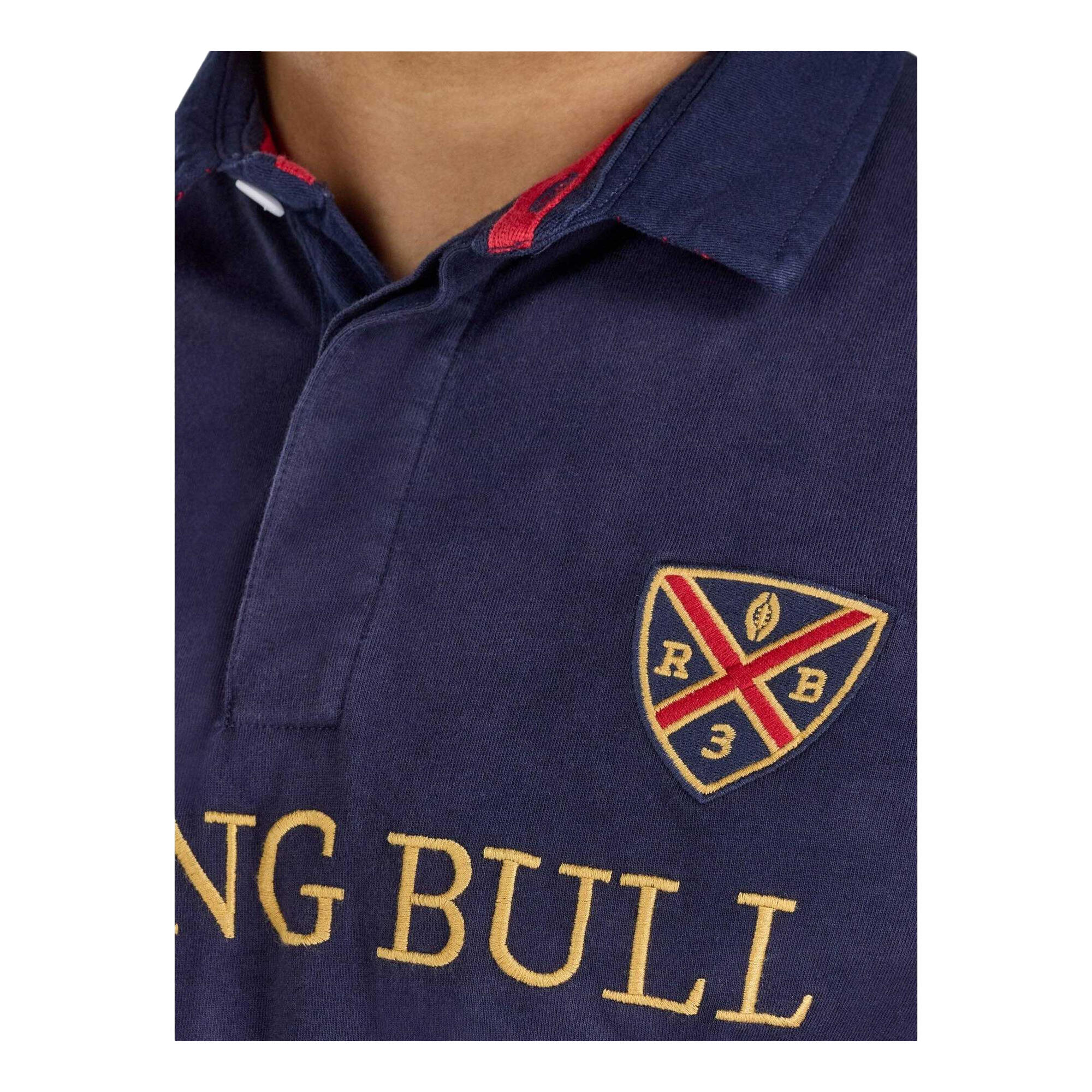 Poloshirt für , Piqué, Rugby Herren Marine/Weiß/Rot 3/4