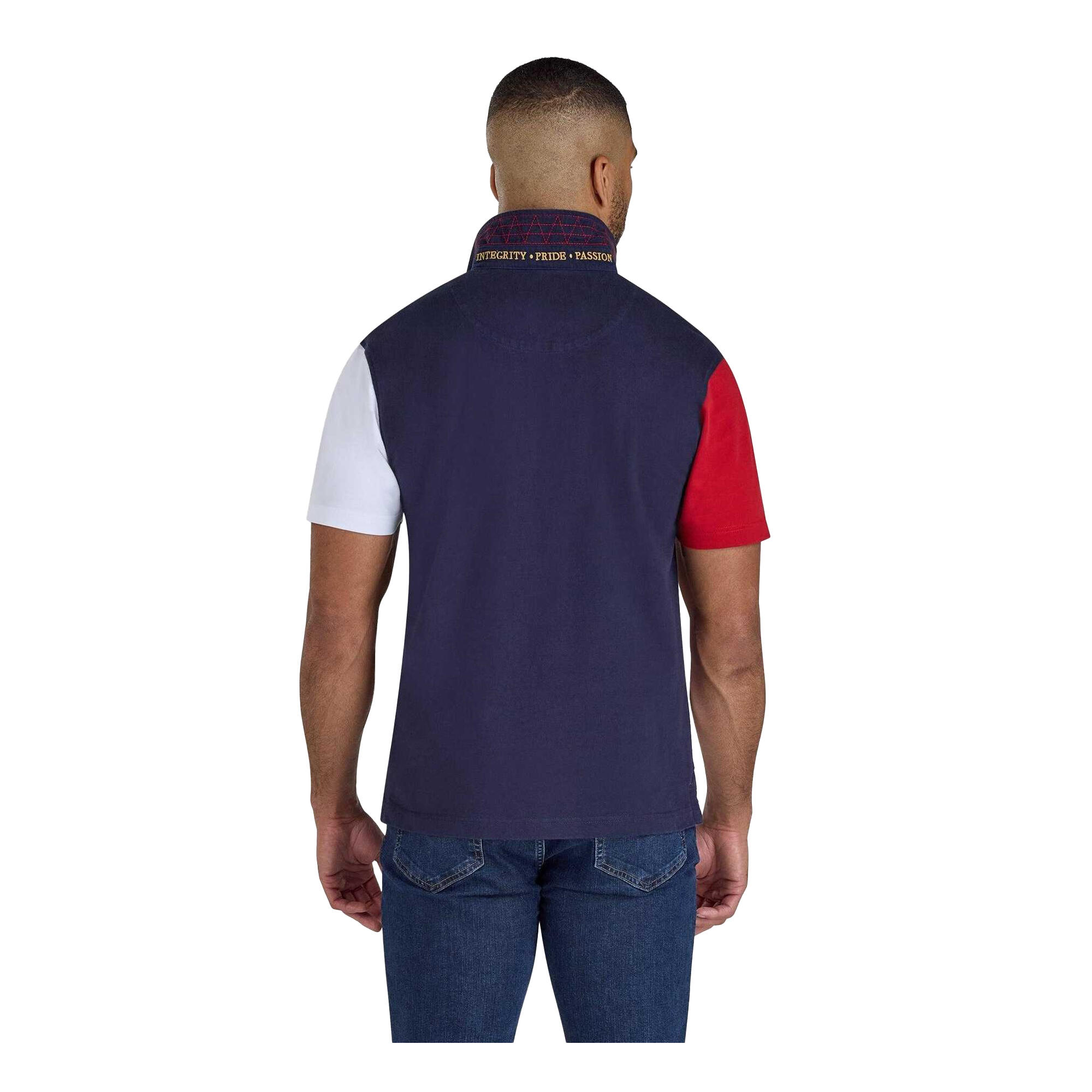 Poloshirt für , Piqué, Rugby Herren Marine/Weiß/Rot 2/4