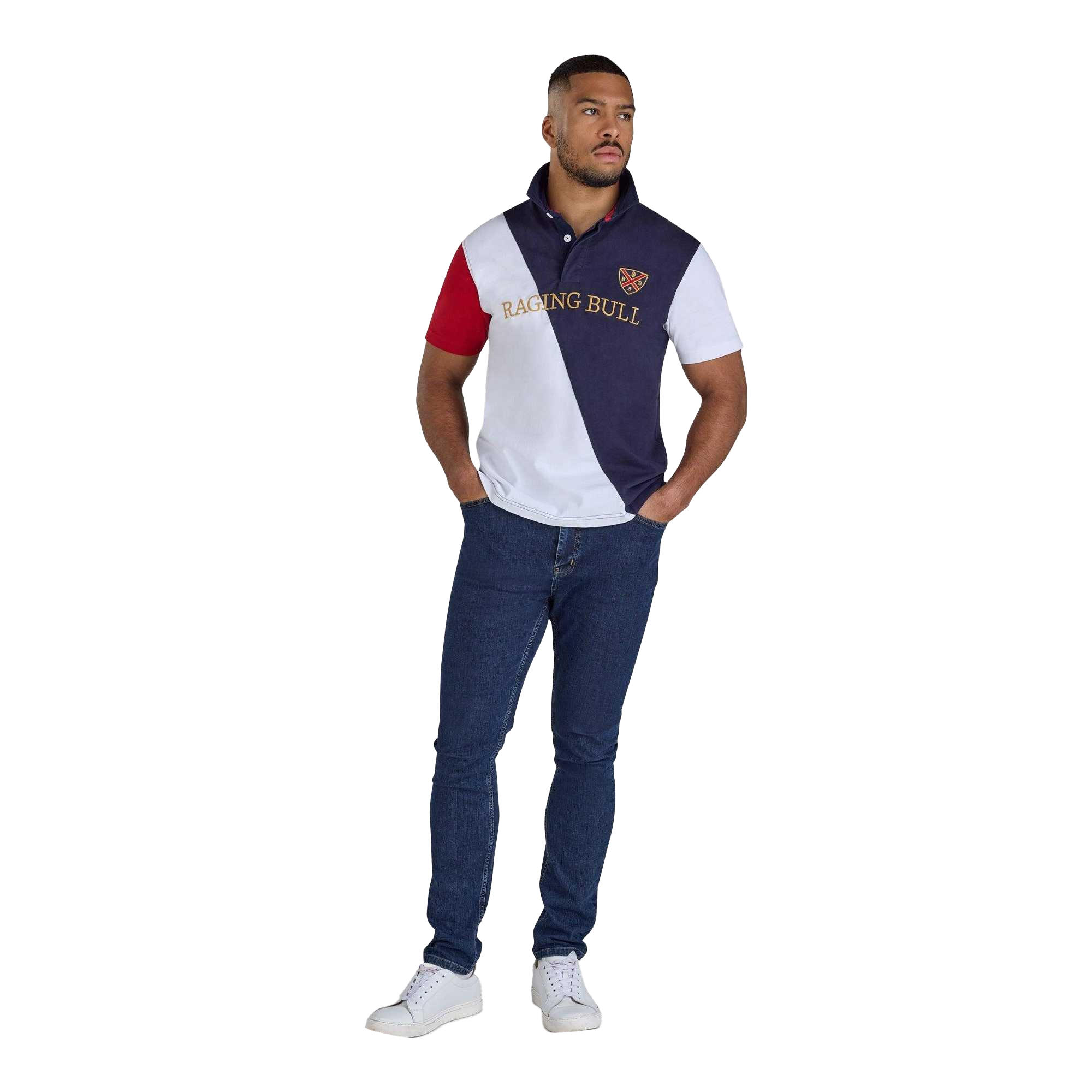 Poloshirt für , Piqué, Rugby Herren Marine/Weiß/Rot 4/4