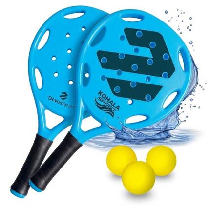 Set de Raquettes de Plage - 2 Raquettes + 3 Balles + Sac de Transport